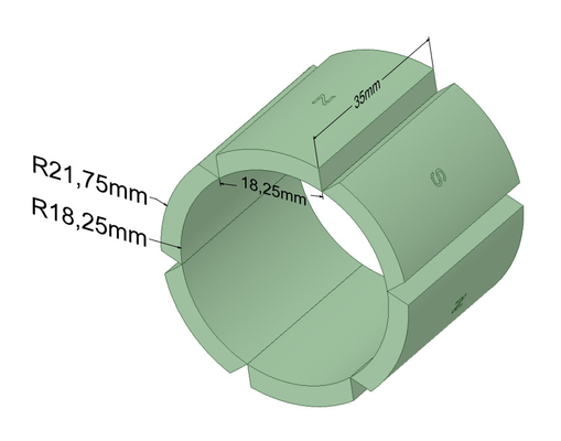 acheter Revêtement de NiCuNi d'aimants de néodyme de segment de l'arc N52 pour des moteurs online manufacture